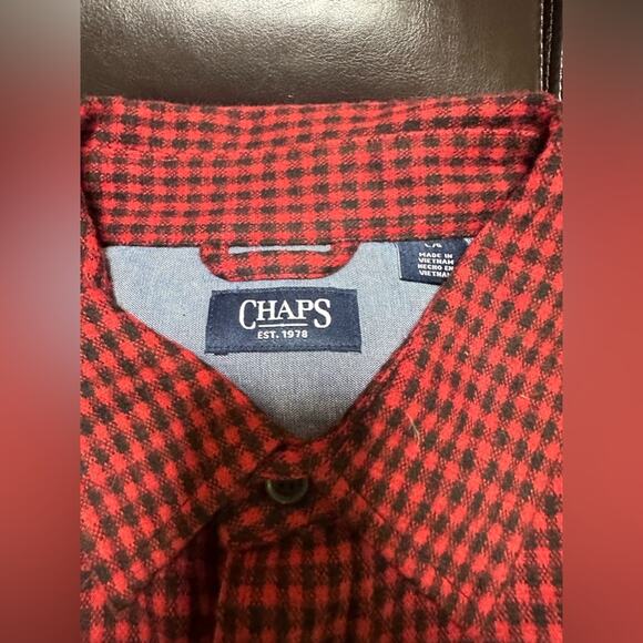 Chaps Men’s Buffalo Flannel button UP Shirt size Large Nwt - Picture 3 of 6